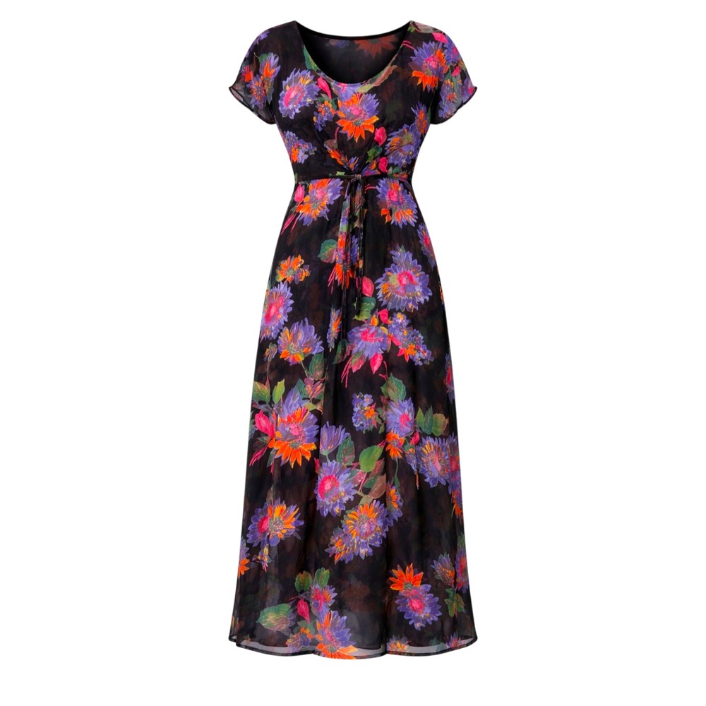 Vtg Coldwater Creek Whimsigoth Sheer Floral M Dress Women Sz 4 Fairy Grunge